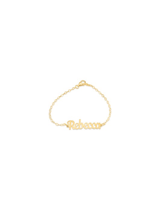 Unique Cursive English Name Silver Bracelet , Tu B'Av Gifts , Israeli