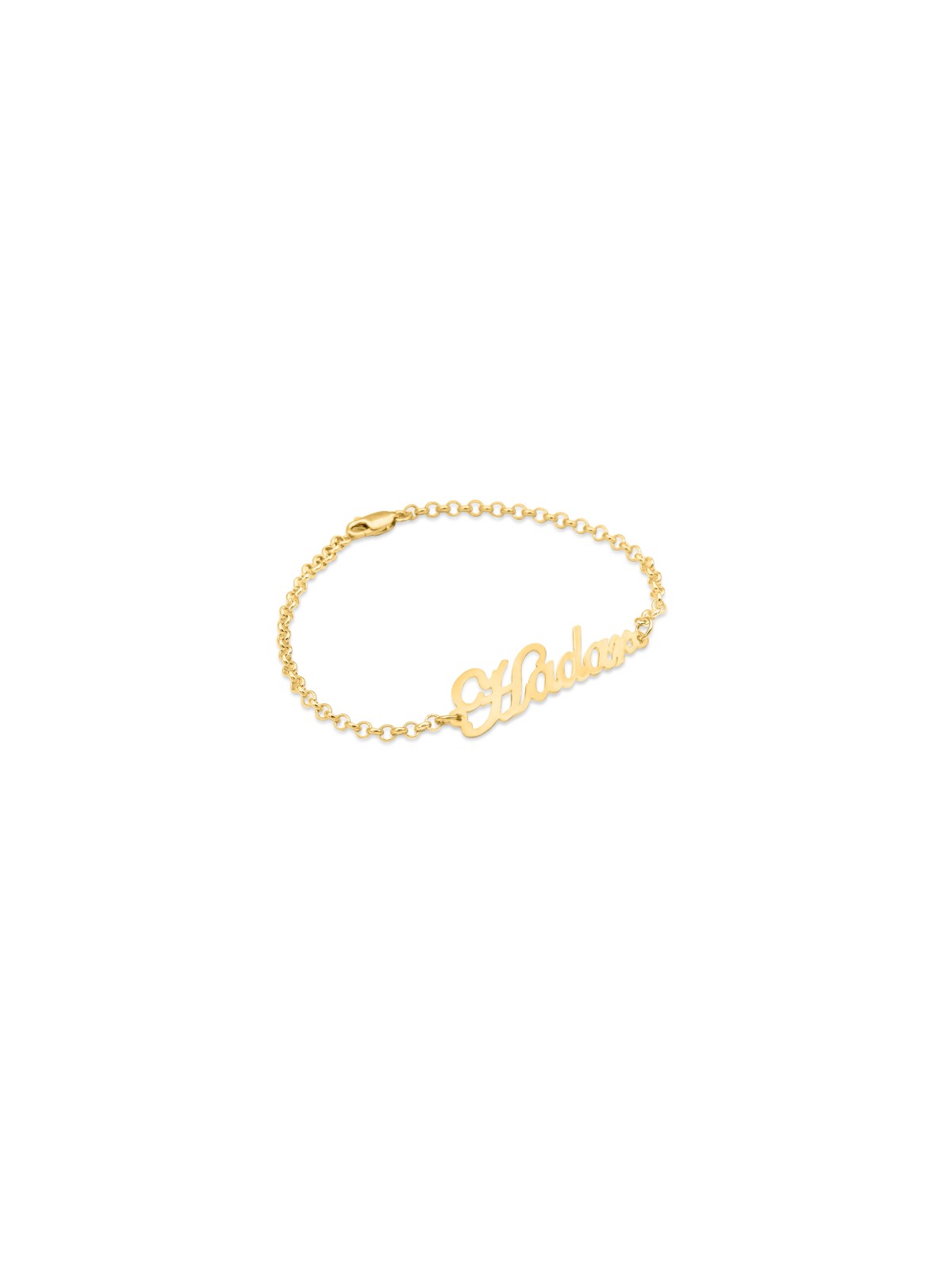 Sterling Silver Bracelet with Cursive English Name , Tu B'Av Gifts , I
