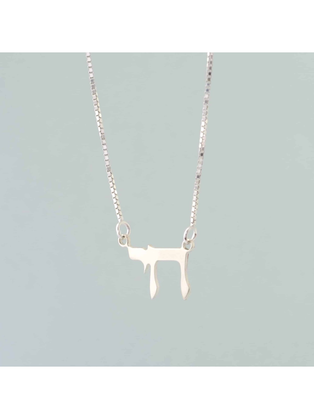 Small Classic Sterling Silver Chai Pendant , Sterling Silver Family Ne