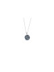 Modern Rounded Initial Enameled Pendant , Sterling Silver Name Necklac