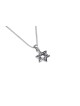 Small Silver Star of David Adorned Pendant , Sterling Silver Family Ne