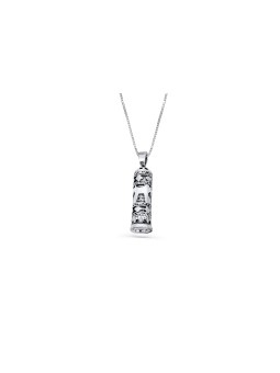 Collier Mezouza en argent sterling avec Chai, famille en argent sterling Ne
