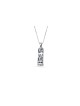 Sterling Silver Mezuzah Necklace with Chai , Sterling Silver Family Ne