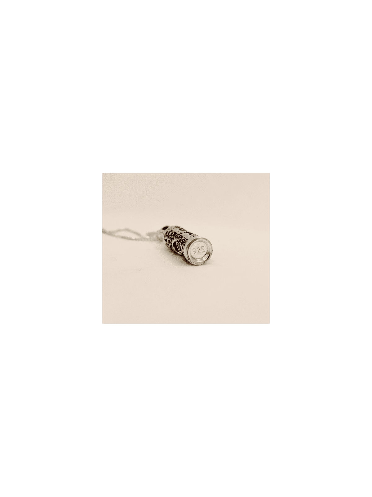Sterling Silver Mezuzah Pendant with Magen David , Sterling Silver Fam