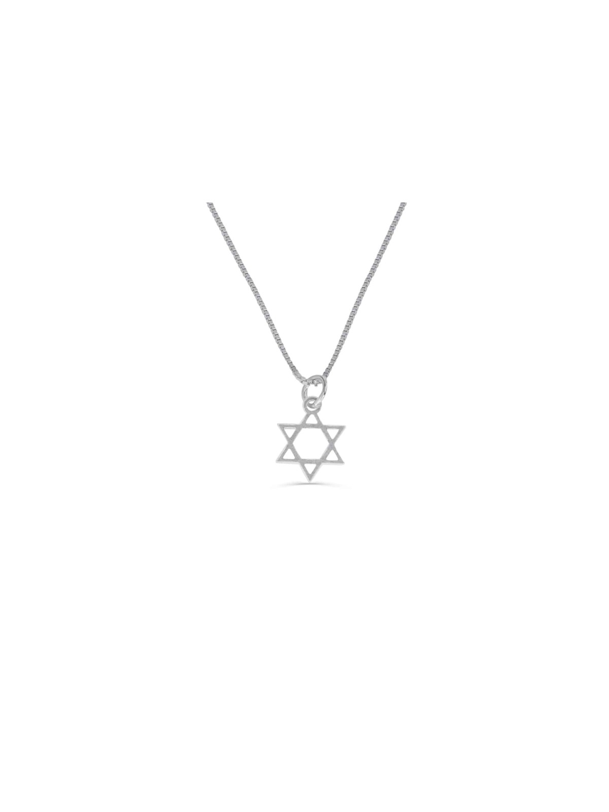Classic Thin Star of David Silver Pendant , Sterling Silver Family Nec