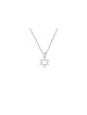 Pendentif classique en argent avec étoile fine de David, famille en argent sterling Nec