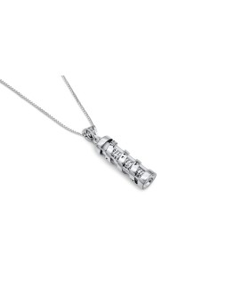 Stunning Silver Mezuzah and Shema Israel Pendant , Sterling Silver Fam
