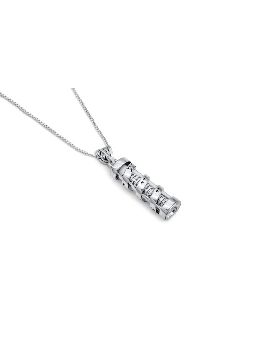 Superbe pendentif Silver Mezuzah et Shema Israel, Sterling Silver Fam
