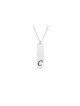 Rectangular Modern Initial Pendant , Sterling Silver Family Necklaces