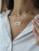 Collier d’argent d’amour de nom hébreu personnalisé, cadeaux Tu B’Av, Israël