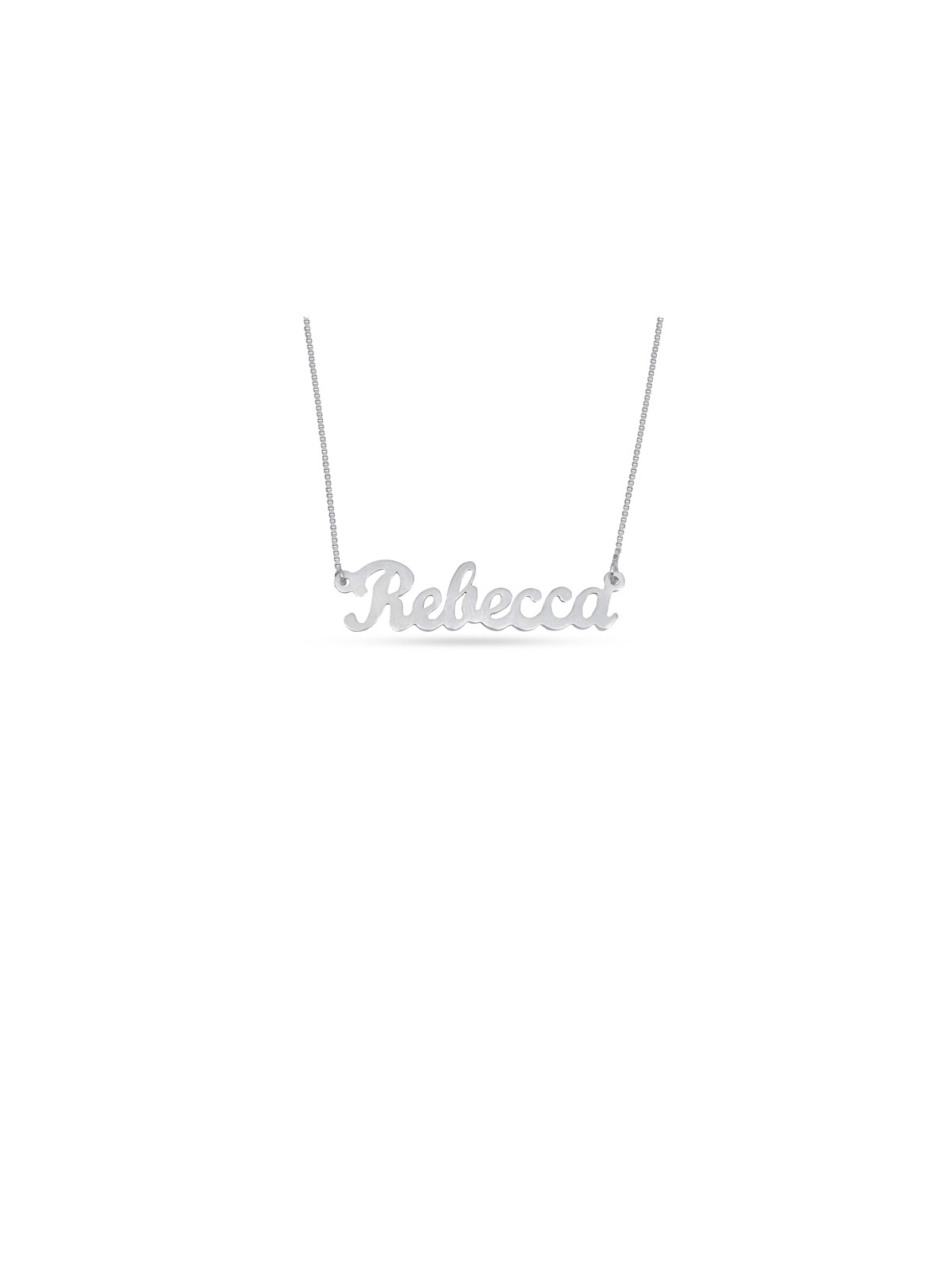 Cursive English Name Sterling Silver Necklace , Tu B'Av Gifts , Israel