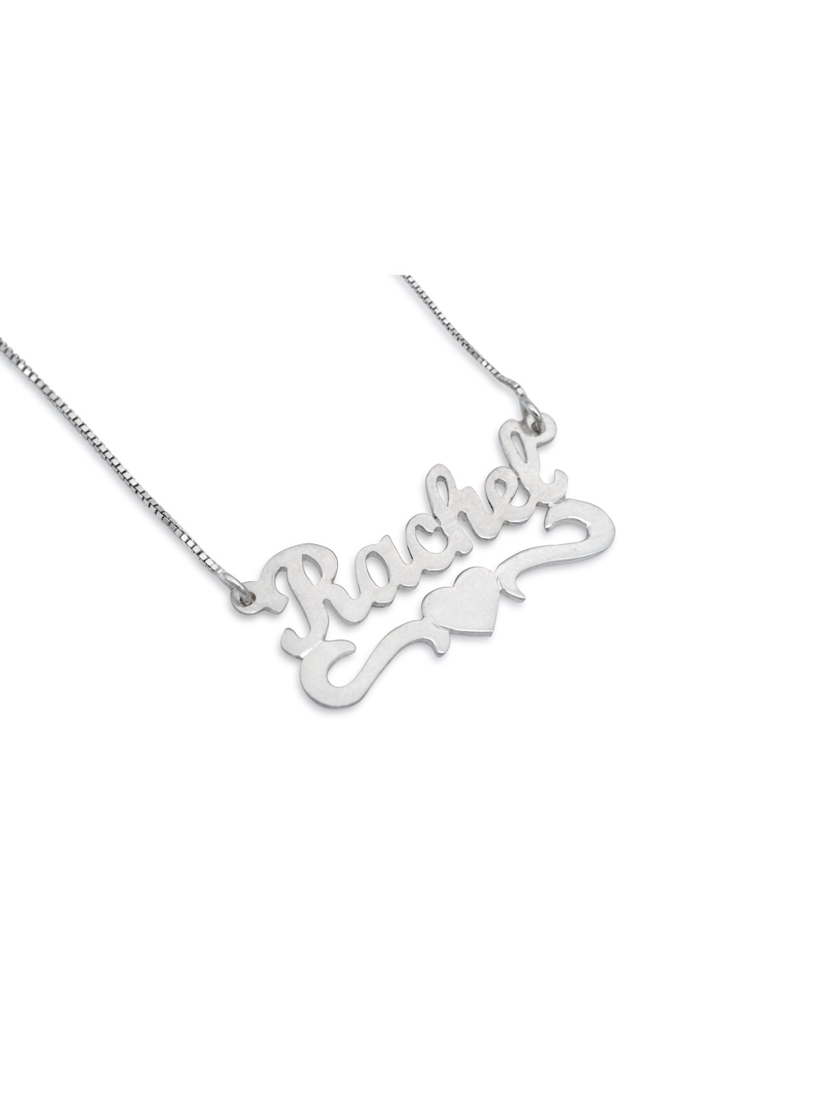 Collier en argent personnalisé avec nom anglais, cadeaux Tu B'Av, Jud israélien
