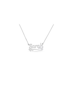 Sterling Silver Custom Name Love Silver Necklace , Tu B'Av Gifts , Isr