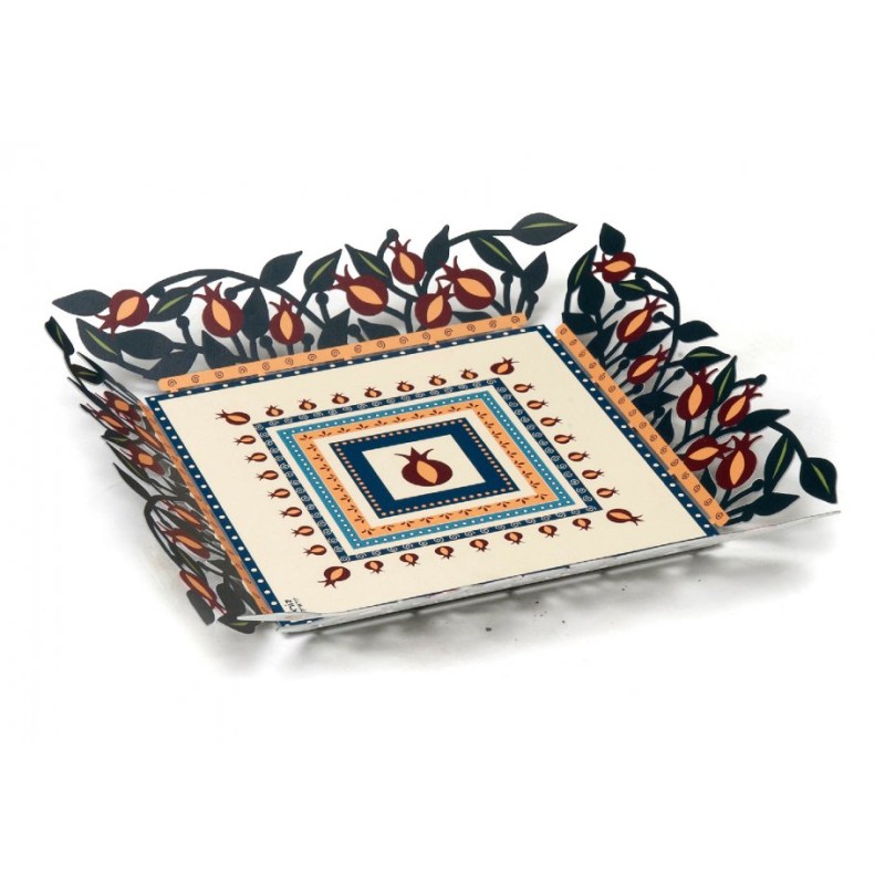 Dorit Judaica Decorative Tray with Colorful C... | Rosh Hashanah Gifts