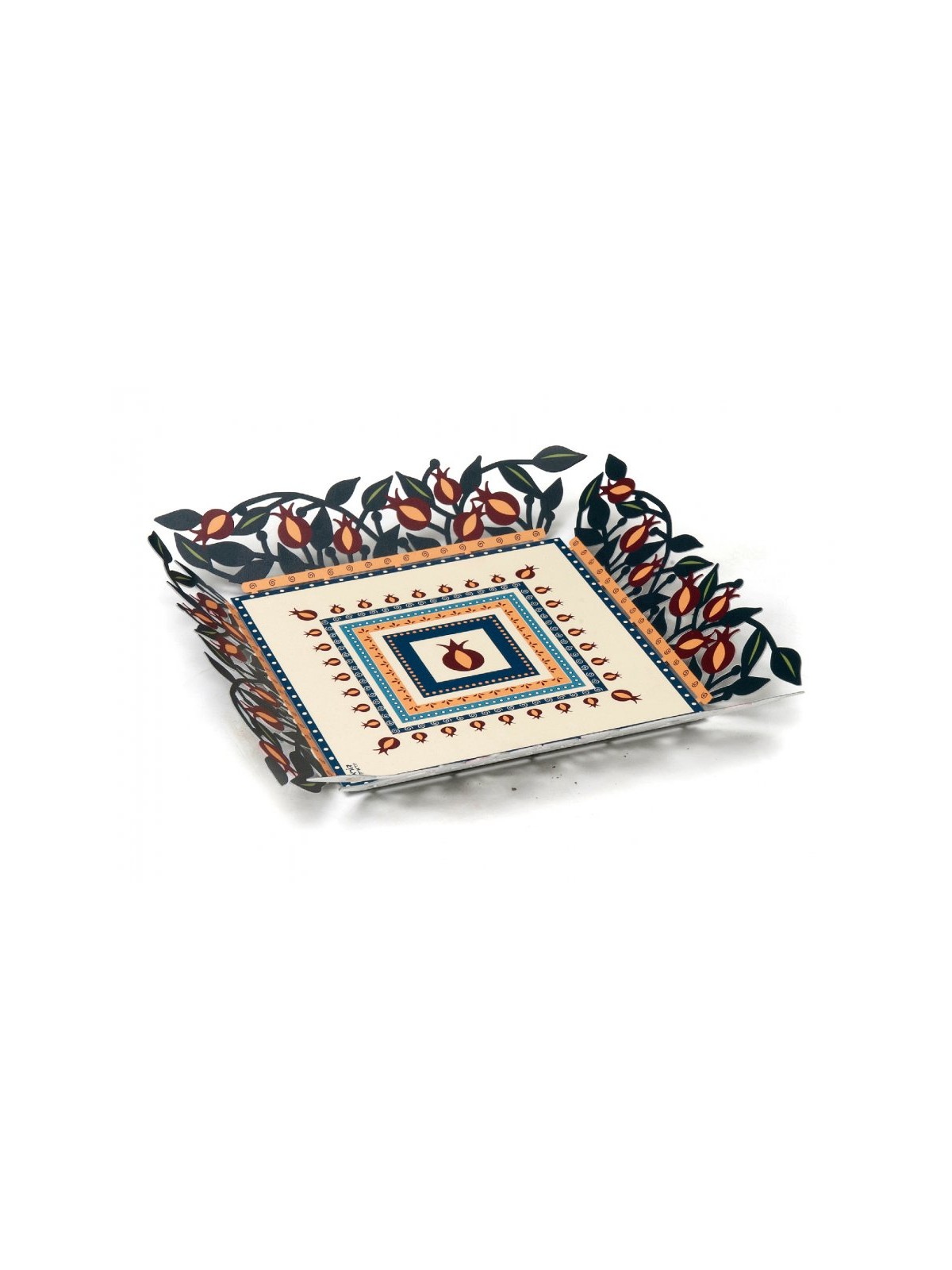 Dorit Judaica Decorative Tray with Colorful C... | Rosh Hashanah Gifts