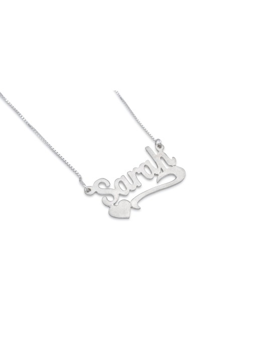 Collier en argent sterling avec nom personnalisé Love Silver, cadeaux Tu B'Av, Isr