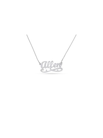 Collier en argent sterling avec nom personnalisé anglais cursif, cadeaux Tu B'Av, I
