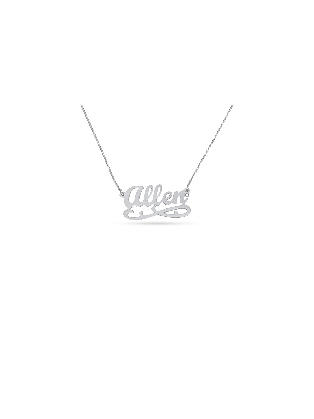 Collier en argent sterling avec nom personnalisé anglais cursif, cadeaux Tu B'Av, I