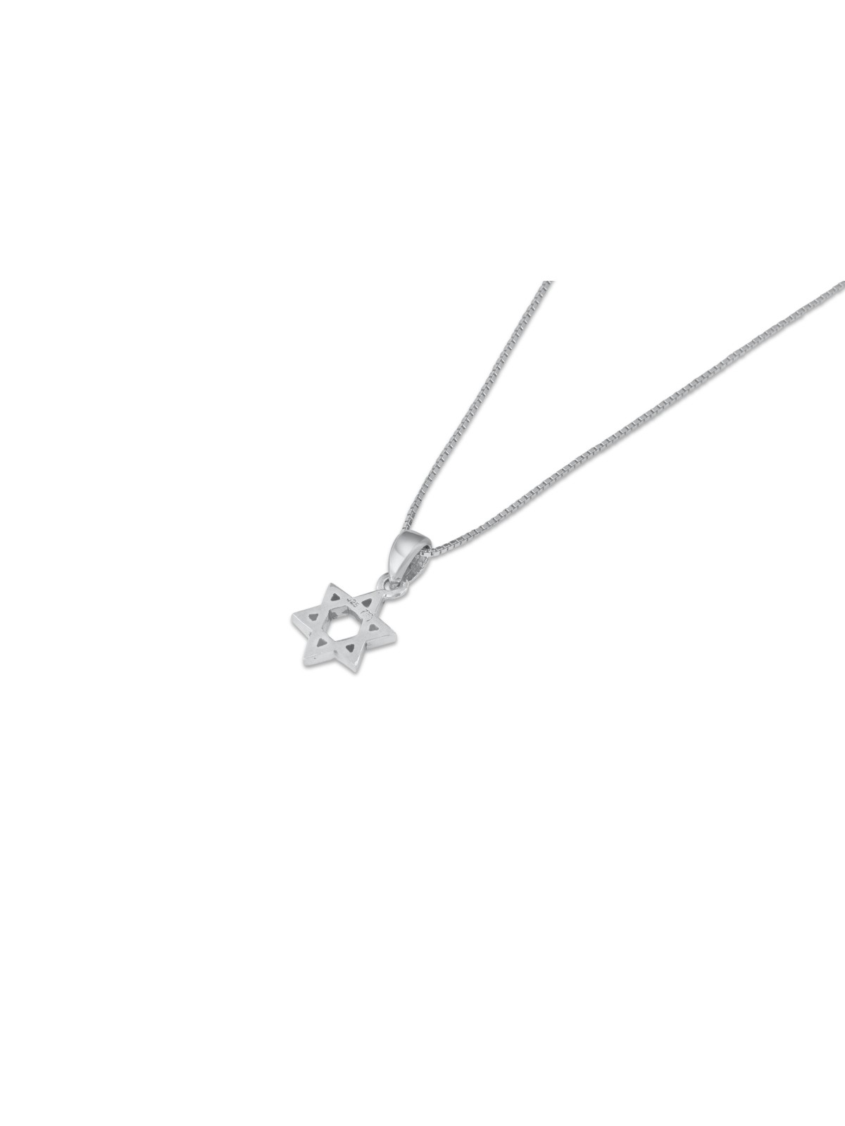 Charmant et petit collier en argent étoile de David, famille en argent sterling