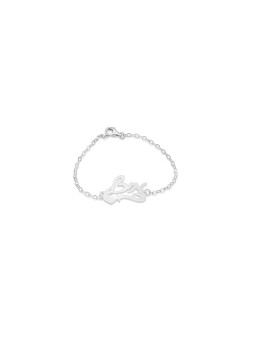 Bracelet en argent avec nom hébreu cursif avec cœur, cadeaux Tu B'Av, Israël