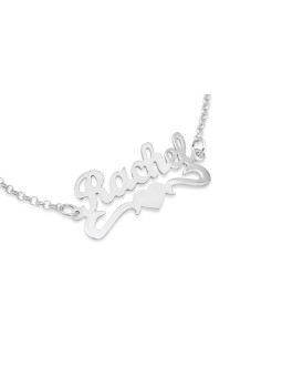 Cursive Charming English Name Silver Bracelet , Tu B'Av Gifts , Israel