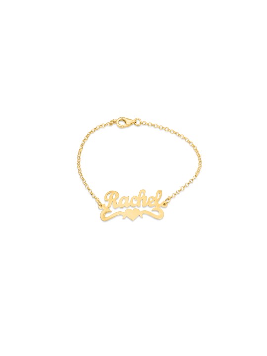 Bracelet en argent avec nom anglais charmant cursif, cadeaux Tu B'Av, Israël