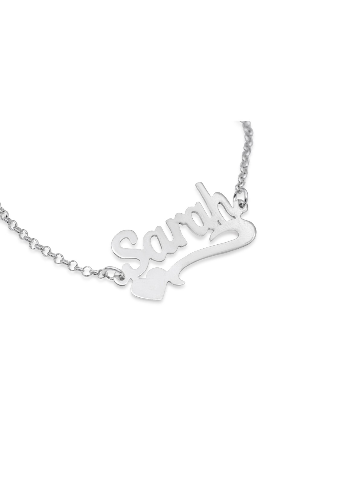 Bracelet en argent sterling avec nom anglais Hearts, cadeaux Tu B'Av, israélien