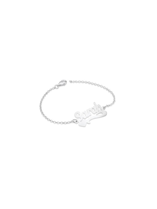 Bracelet en argent sterling avec nom anglais Hearts, cadeaux Tu B'Av, israélien