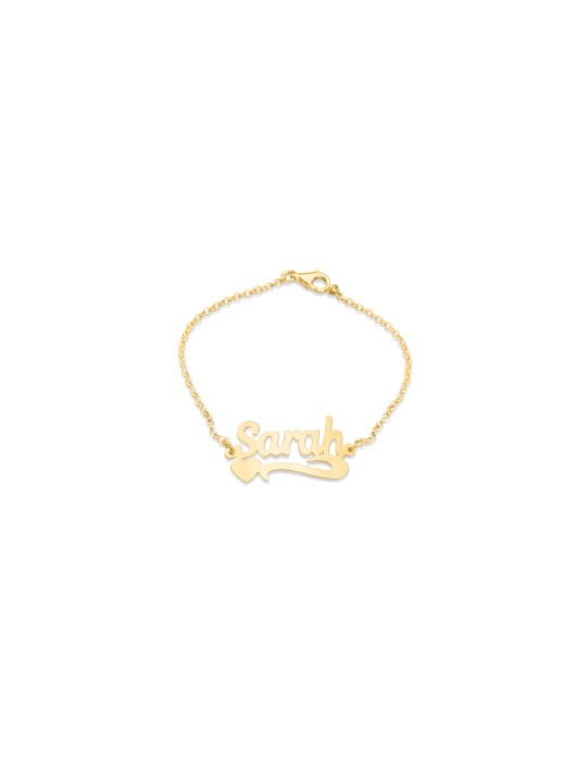 Bracelet en argent sterling avec nom anglais Hearts, cadeaux Tu B'Av, israélien