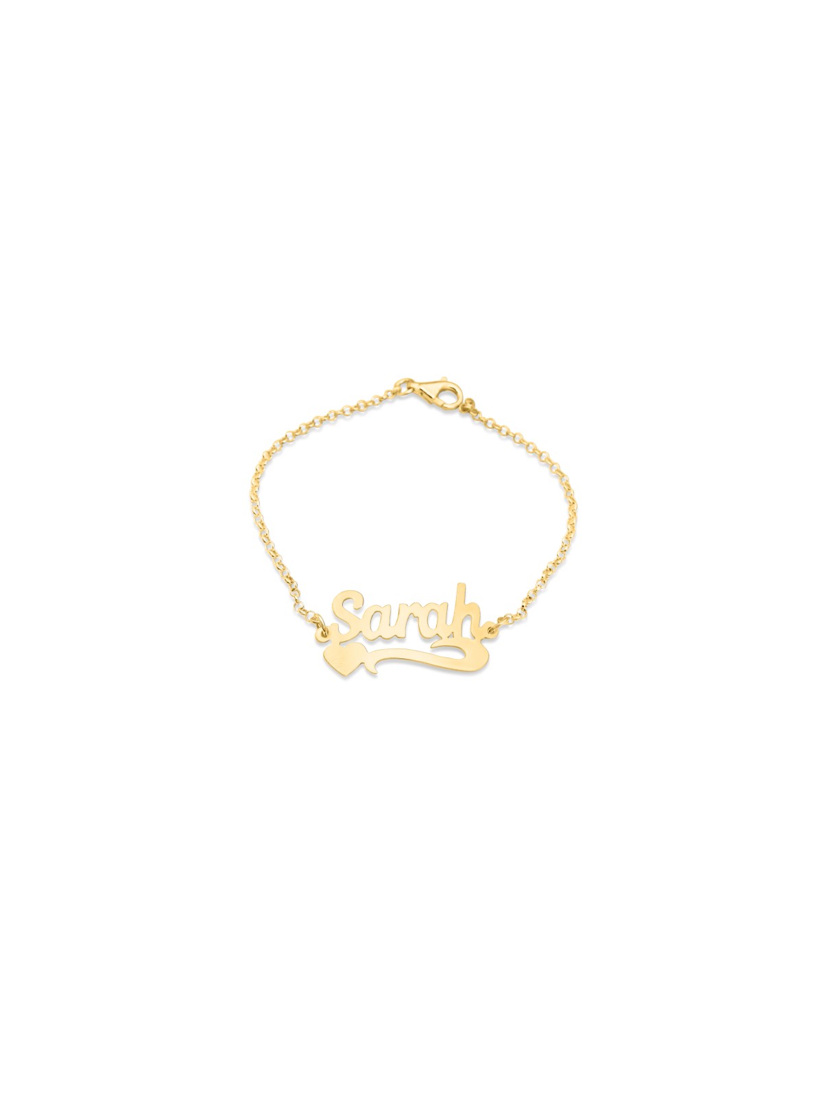 Bracelet en argent sterling avec nom anglais Hearts, cadeaux Tu B'Av, israélien