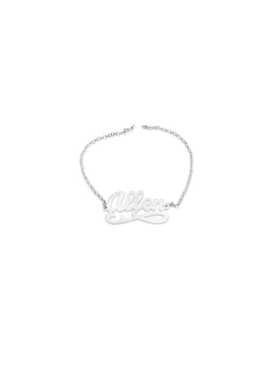 Bracelet en argent avec nom anglais cursif orné, cadeaux Tu B'Av, israélien