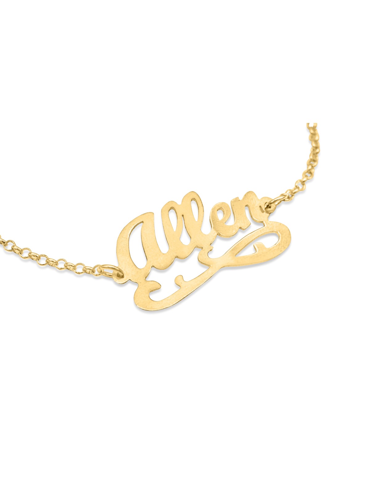 Bracelet en argent avec nom anglais cursif orné, cadeaux Tu B'Av, israélien