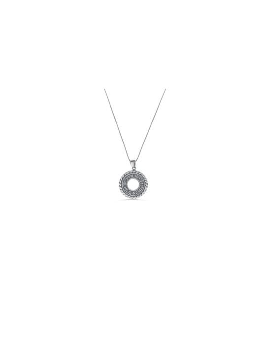 Cercle Sterling Silver Shema Israel Pendentif , Sterling Silver Family N