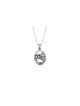 Egg Shaped Silver Pendant with Jerusalem Elements , Jerusalem Jewelry