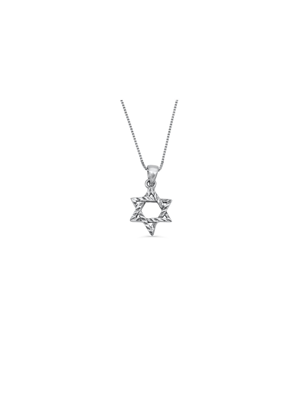 Collier Magen David en argent avec embellissement élégant, argent sterling F