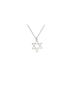 Charmant collier en argent étoile de David, collier familial en argent sterling