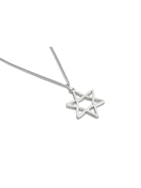 Charming Star of David Silver Necklace , Sterling Silver Family Neckla