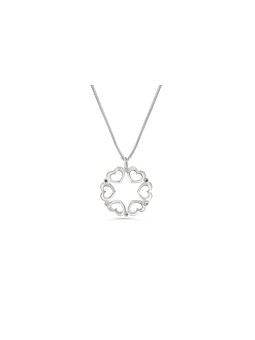 Petit pendentif coeurs étoile de David, colliers de famille en argent sterling
