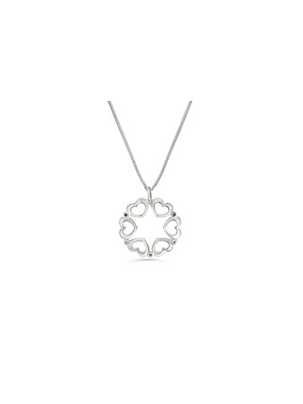 Petit pendentif coeurs étoile de David, colliers de famille en argent sterling