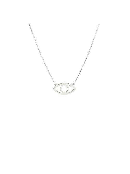 Pendentif creux en argent sterling contre le mauvais œil, collier familial en argent sterling