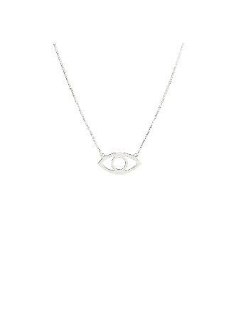 Sterling Silver Hollow Evil Eye Pendant , Sterling Silver Family Neckl