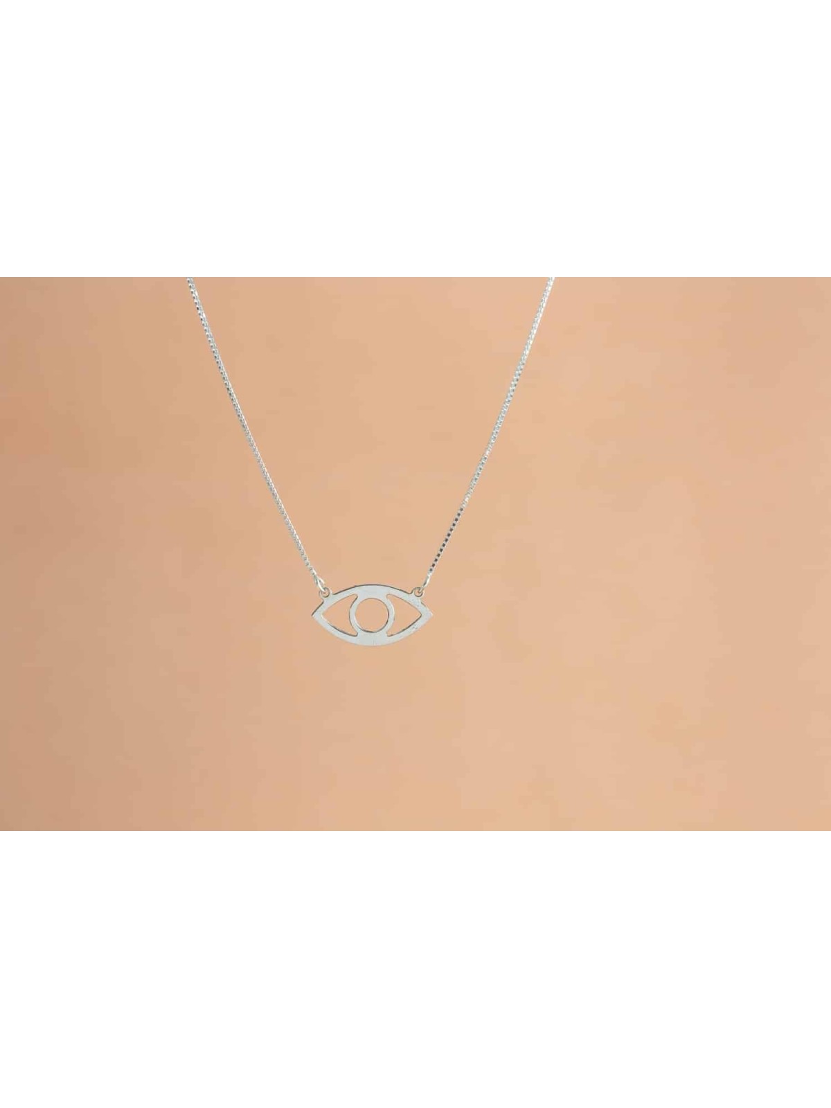 Pendentif creux en argent sterling contre le mauvais œil, collier familial en argent sterling