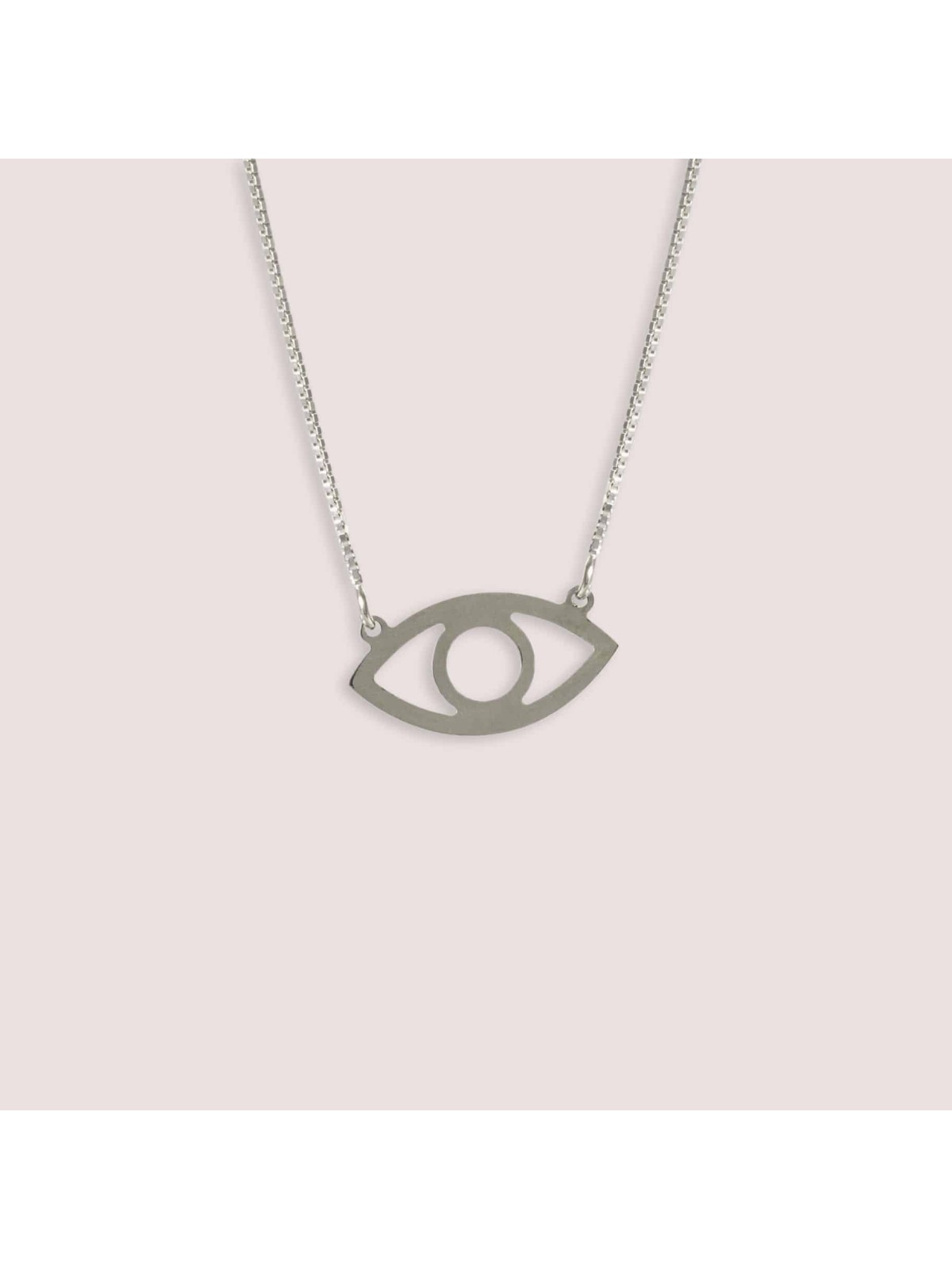 Pendentif creux en argent sterling contre le mauvais œil, collier familial en argent sterling