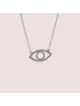 Sterling Silver Hollow Evil Eye Pendant , Sterling Silver Family Neckl