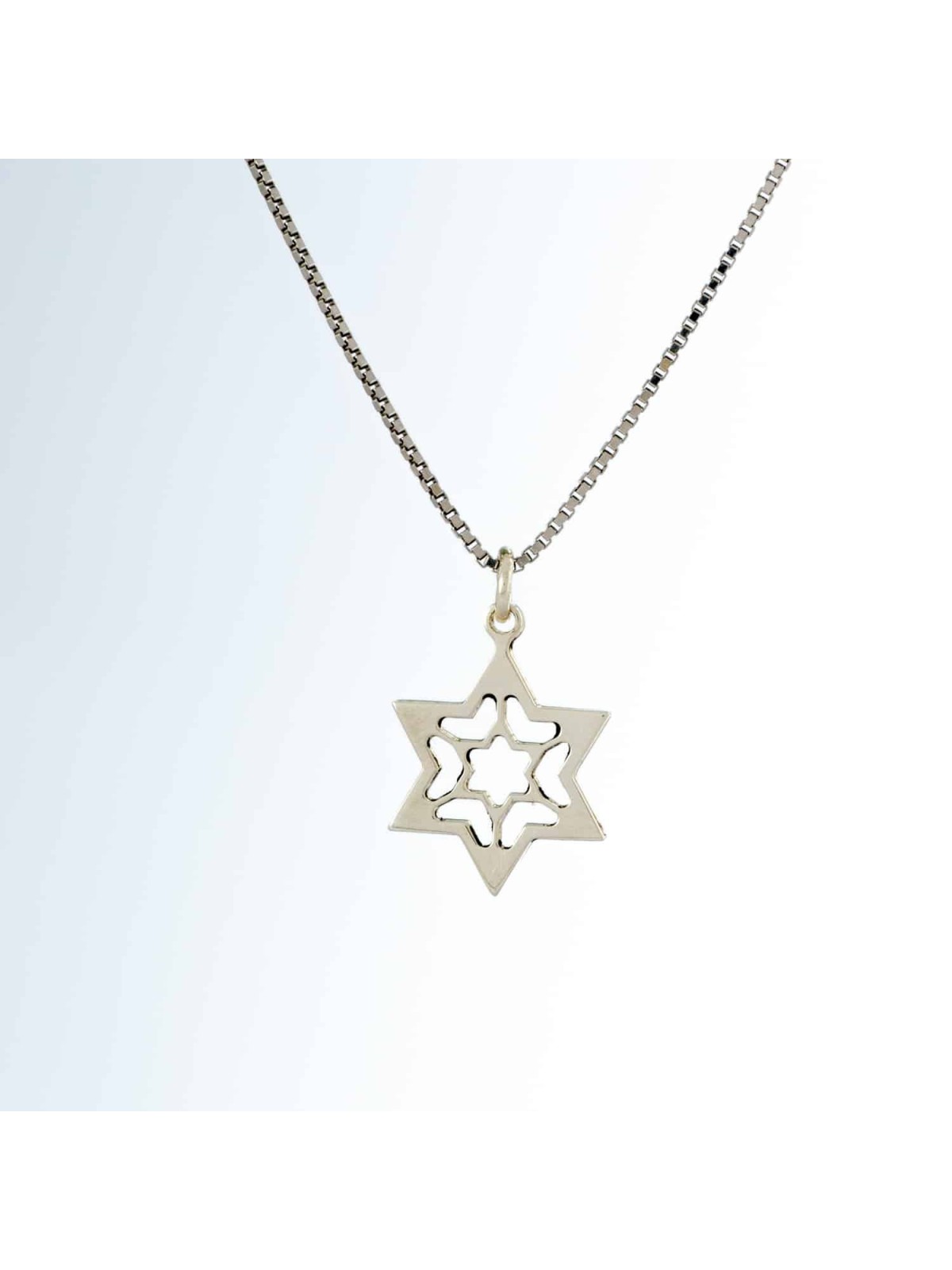 Pendentif en argent creux Magen David, colliers de famille en argent sterling,
