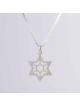 Pendentif en argent creux Magen David, colliers de famille en argent sterling,
