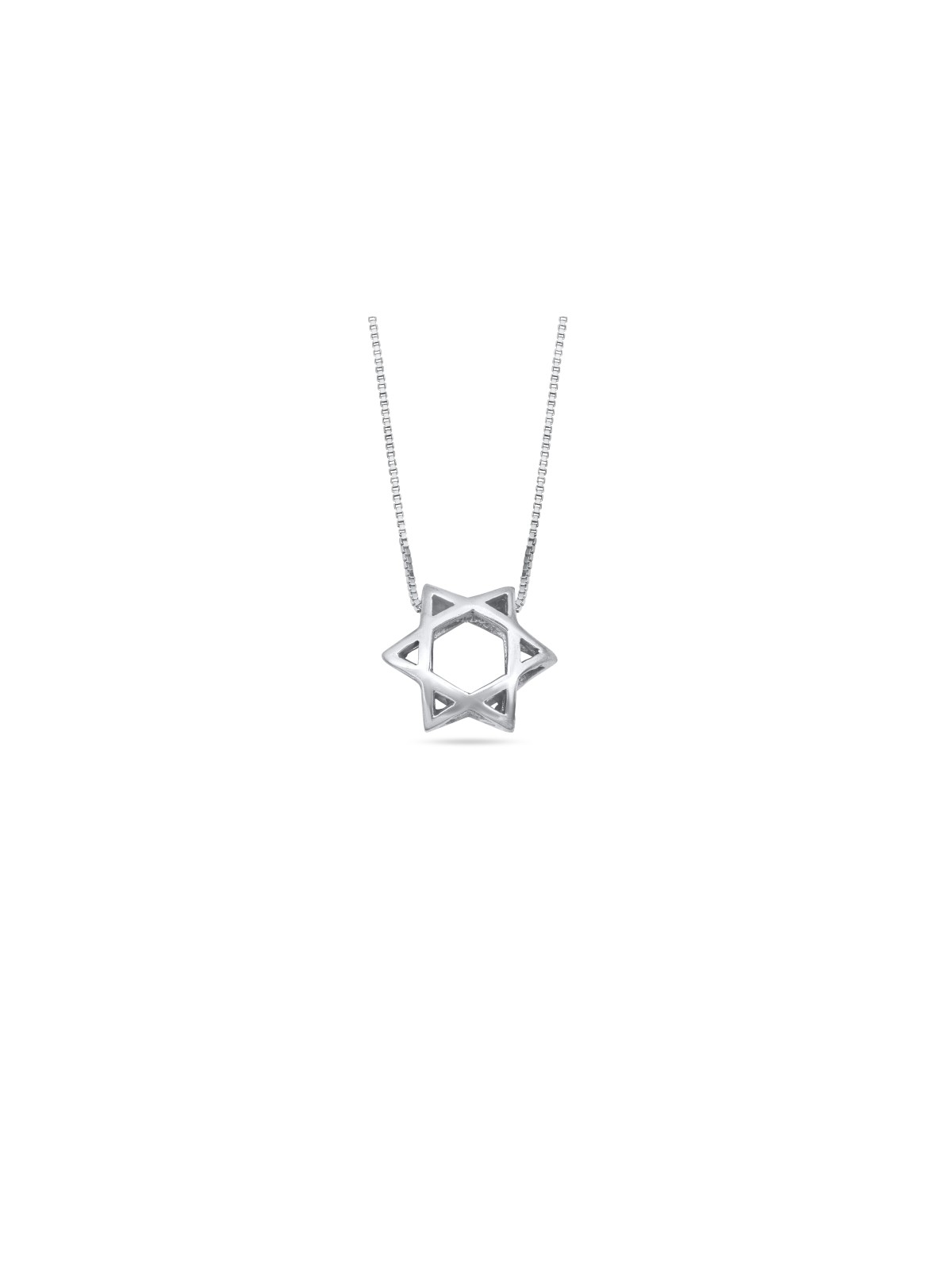Collier étoile de David en argent chunky, collier familial en argent sterling