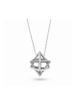 3D Merkaba Star of David Silver Pendant , Sterling Silver Family Neckl