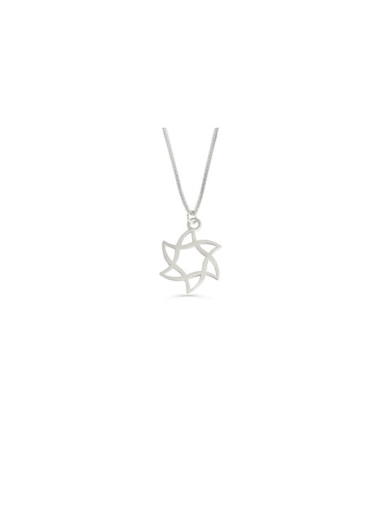 Collier en argent étoile de David courbée, colliers de famille en argent sterling
