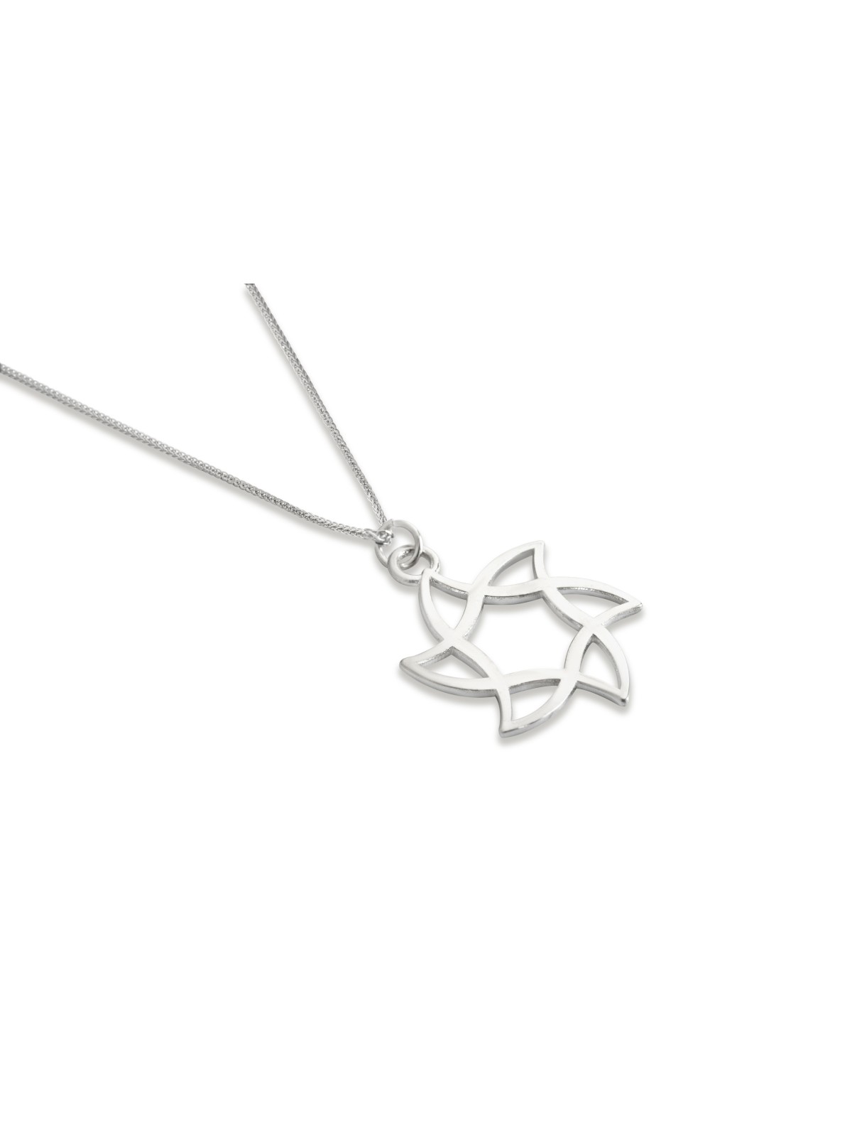 Collier en argent étoile de David courbée, colliers de famille en argent sterling